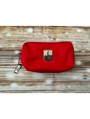 Red Sephora Makeup Bag Pouch - Small with Black and white stripes inside